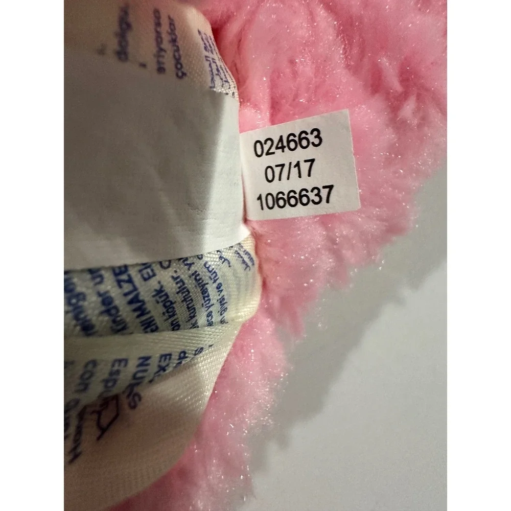 Build-A-Bear Workshop Pink Shimmer Teddy Bear Plush Heart Nose 024663 1066637